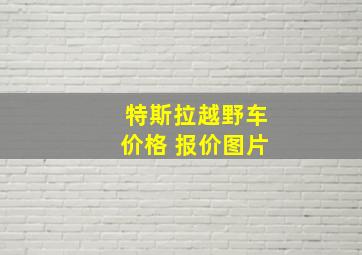 特斯拉越野车价格 报价图片